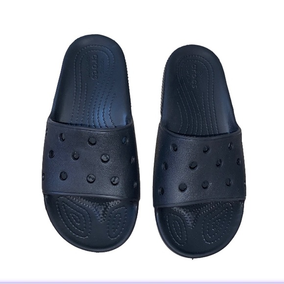 Iconic Comfort CROCS black sandals women’s size 8 men’s flip flops size 6 - Picture 3 of 13